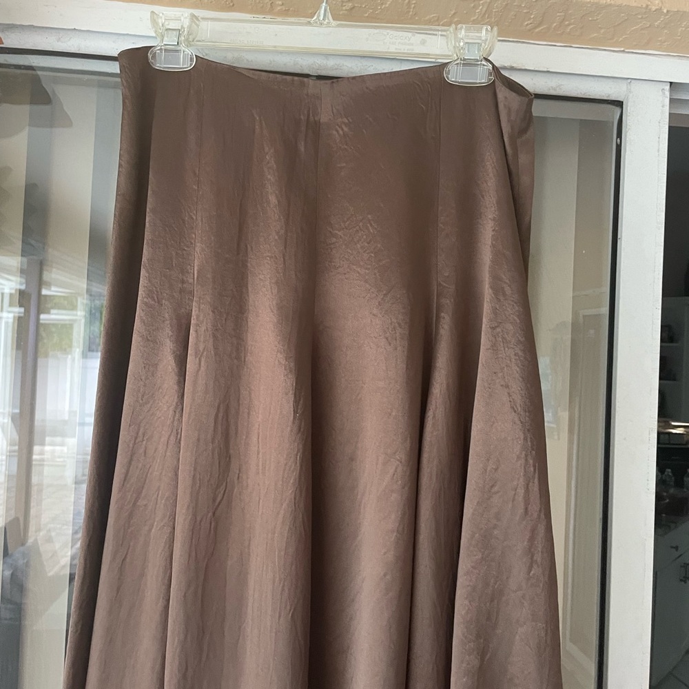 Vince Brown Satin Skirt